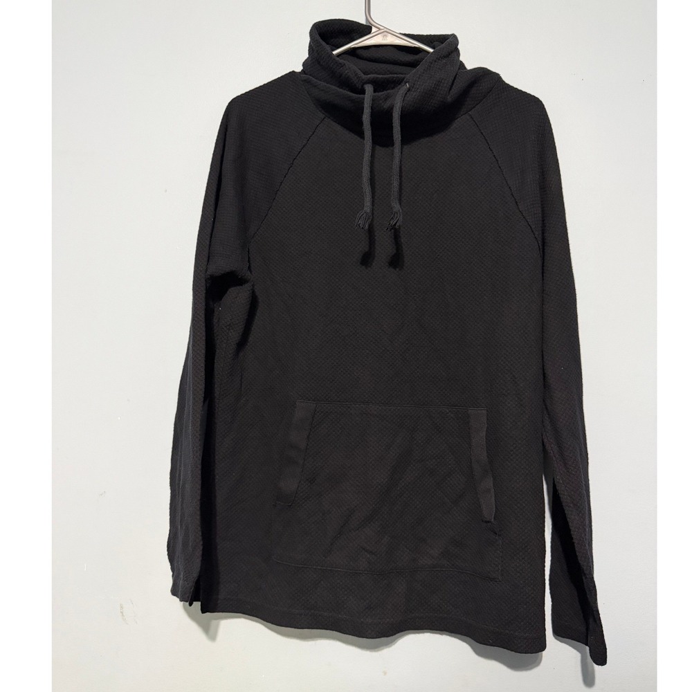 American‎ Rag Cie Men's M Black Cowl Neck Pullover Sweatshirt Waffle Knit